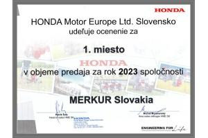 Honda 1. miesto v objeme predaja 2023